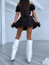 Shorts with Pleats + Double Belt J72 - BLACK PRE-ORDER